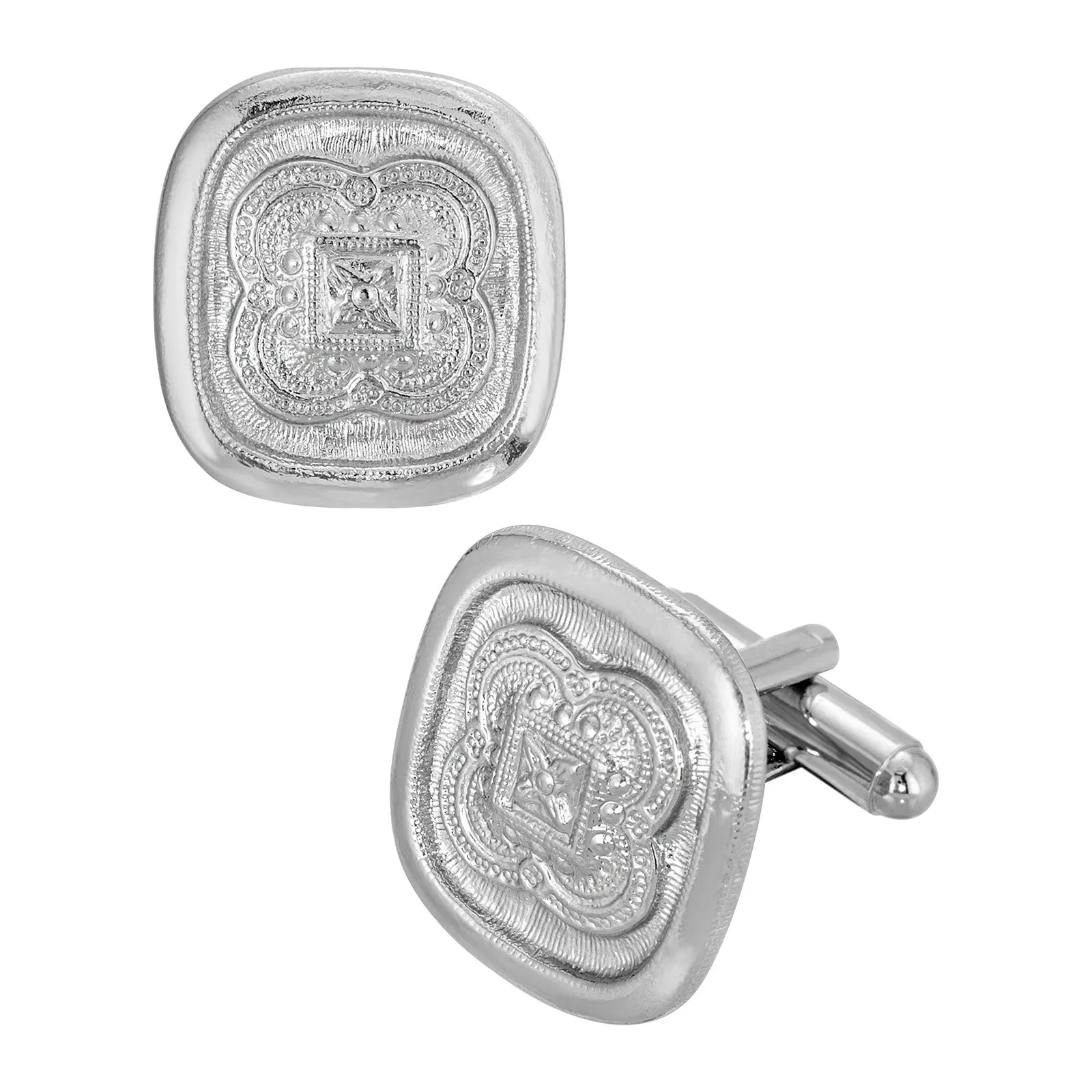 1928 Jewelry Deco Clover Ornate Cufflinks