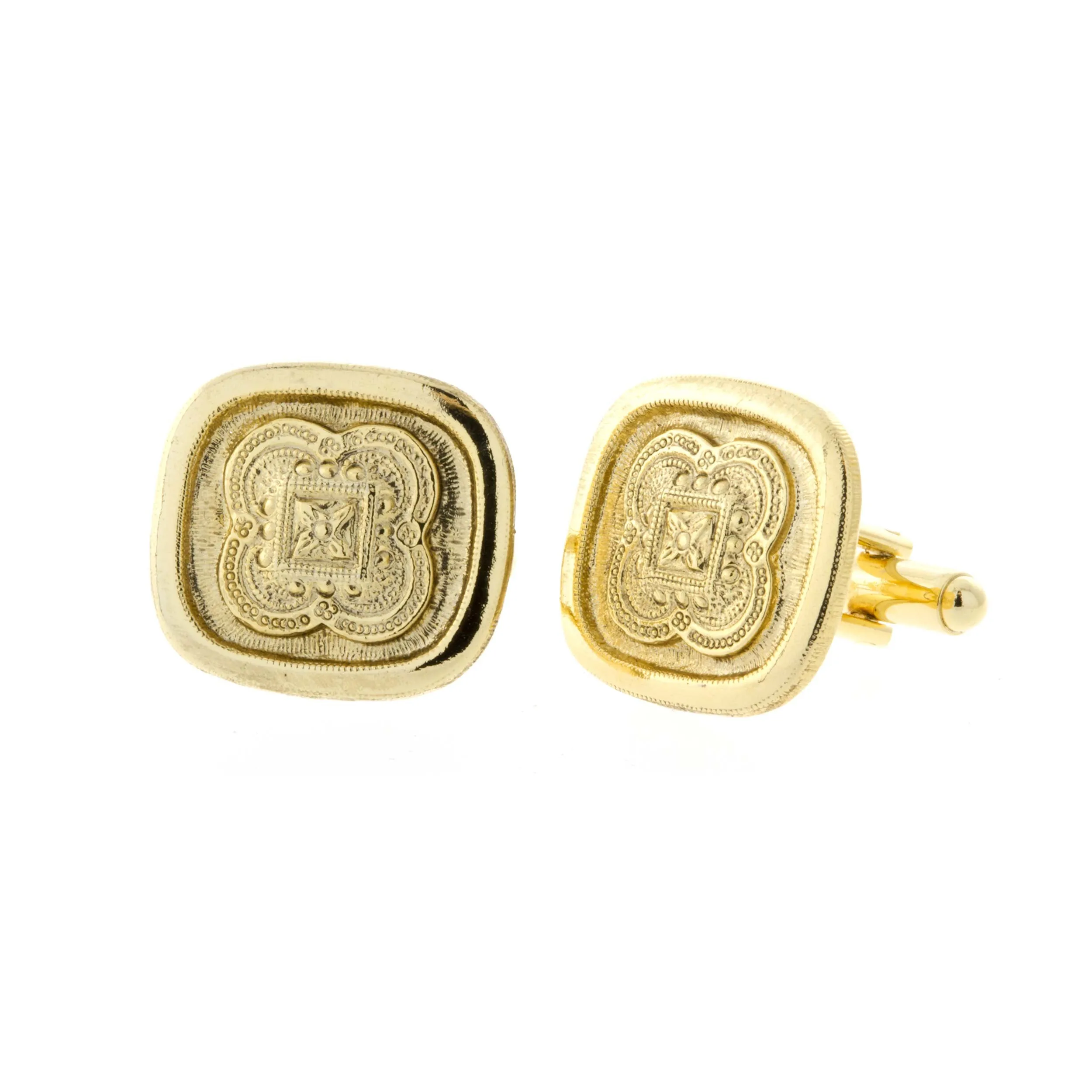 1928 Jewelry Deco Clover Ornate Cufflinks