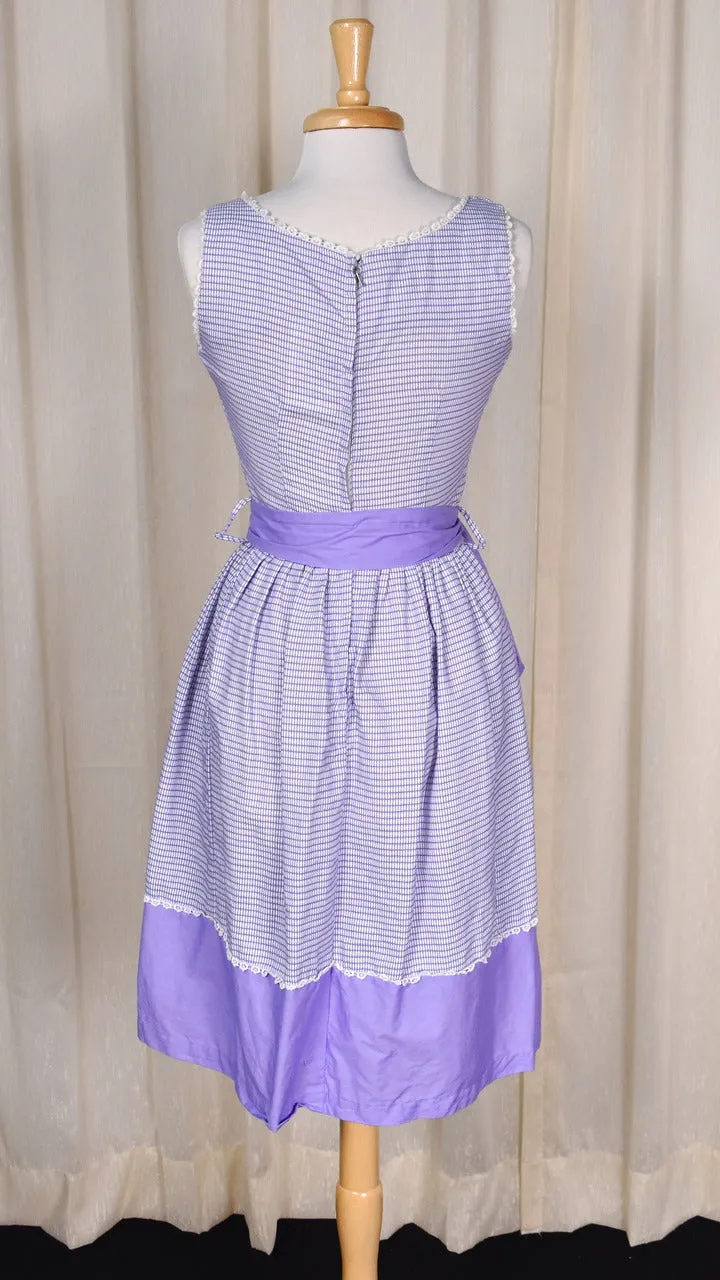 1950s  Purple Pleated Color Block Sun Dress