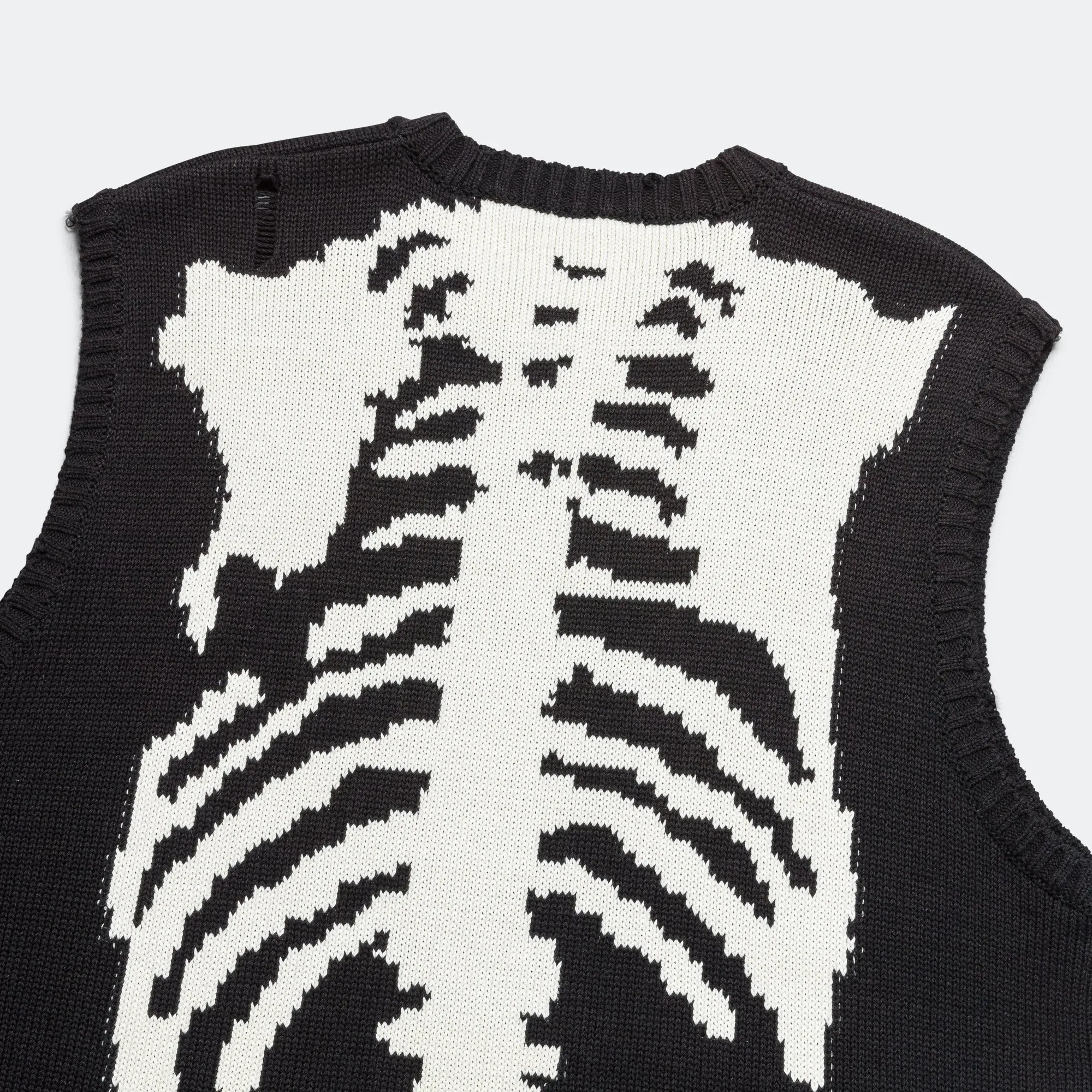 5G Cotton Knit BONE Vest - Black