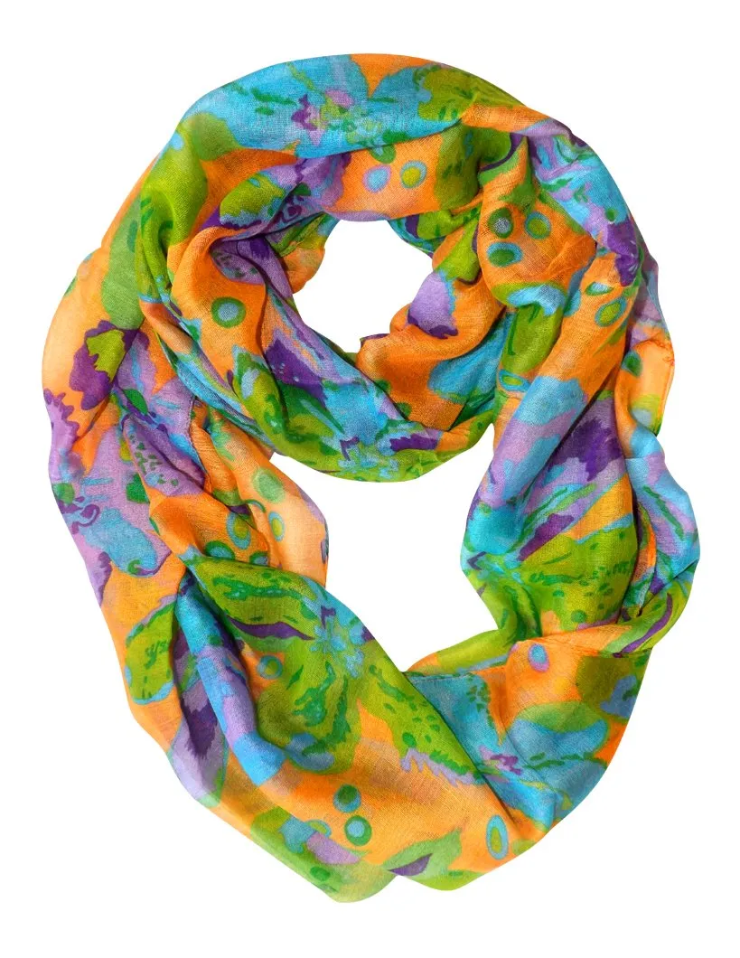 Abstract Hibiscus Flower Infinity Loop Scarf