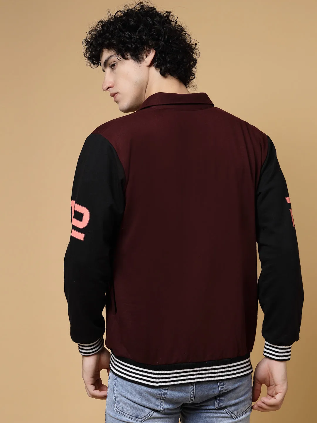 Athletic Puff Printed Varsity Jacket