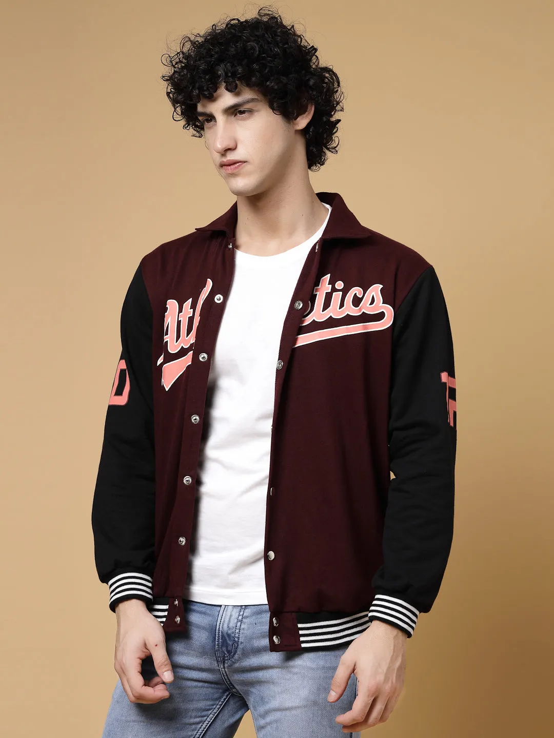 Athletic Puff Printed Varsity Jacket