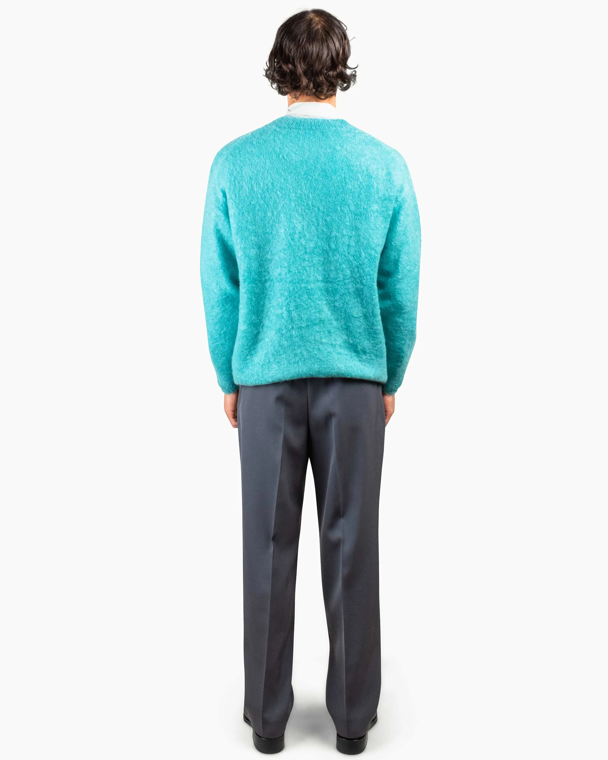 Auralee Brushed Super Kid Mohair Knit P/O Blue