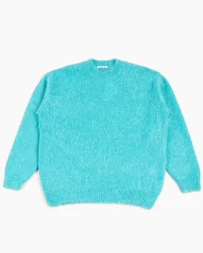 Auralee Brushed Super Kid Mohair Knit P/O Blue