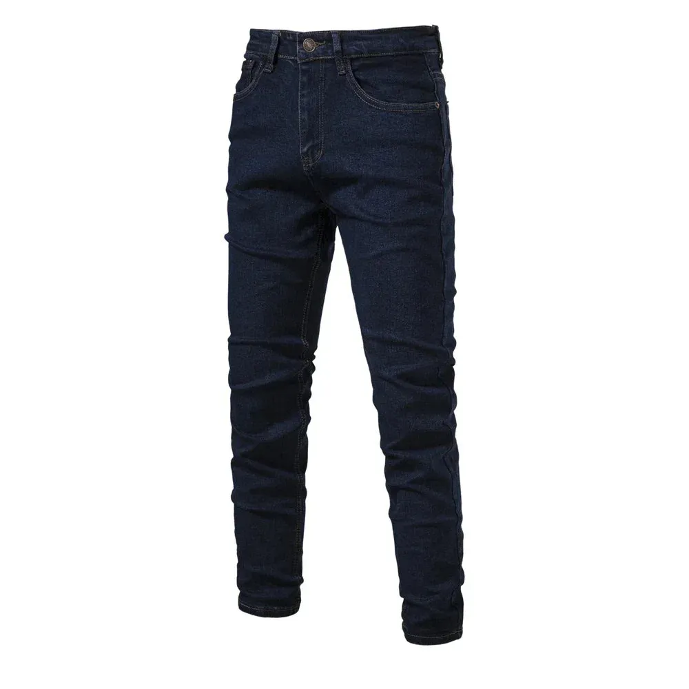 Autumn Denim Jeans Pants Men Slim Fit Straight Jeans for Men Quality Cotton Business Casual Wear Mens Denim Pants