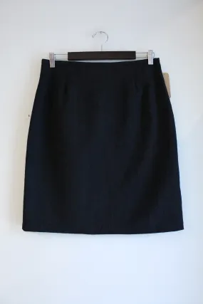 Black Tonal Leaf Print Vintage Skirt