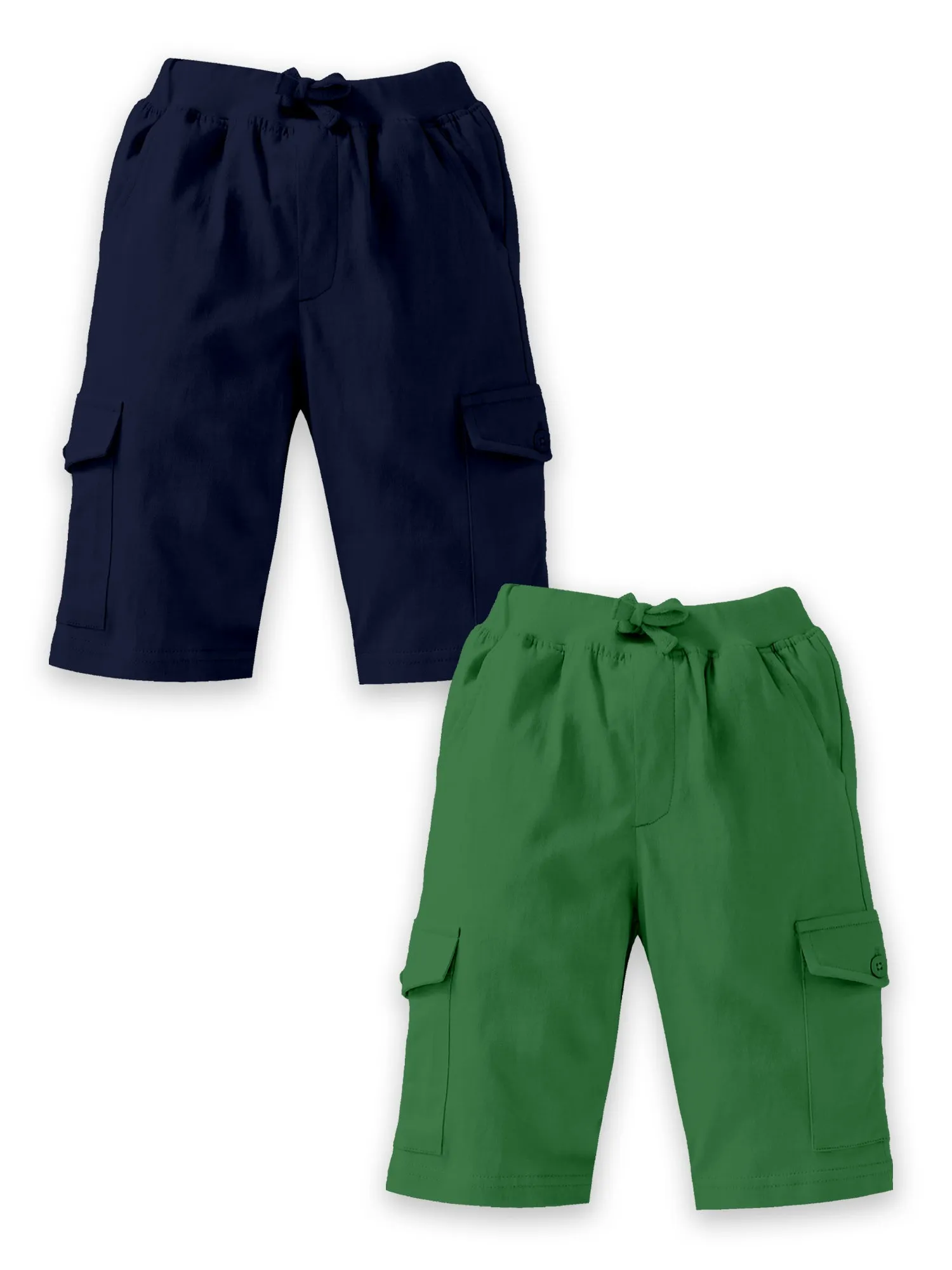 Boys Solid Knit Cargo Short Pack Of 2