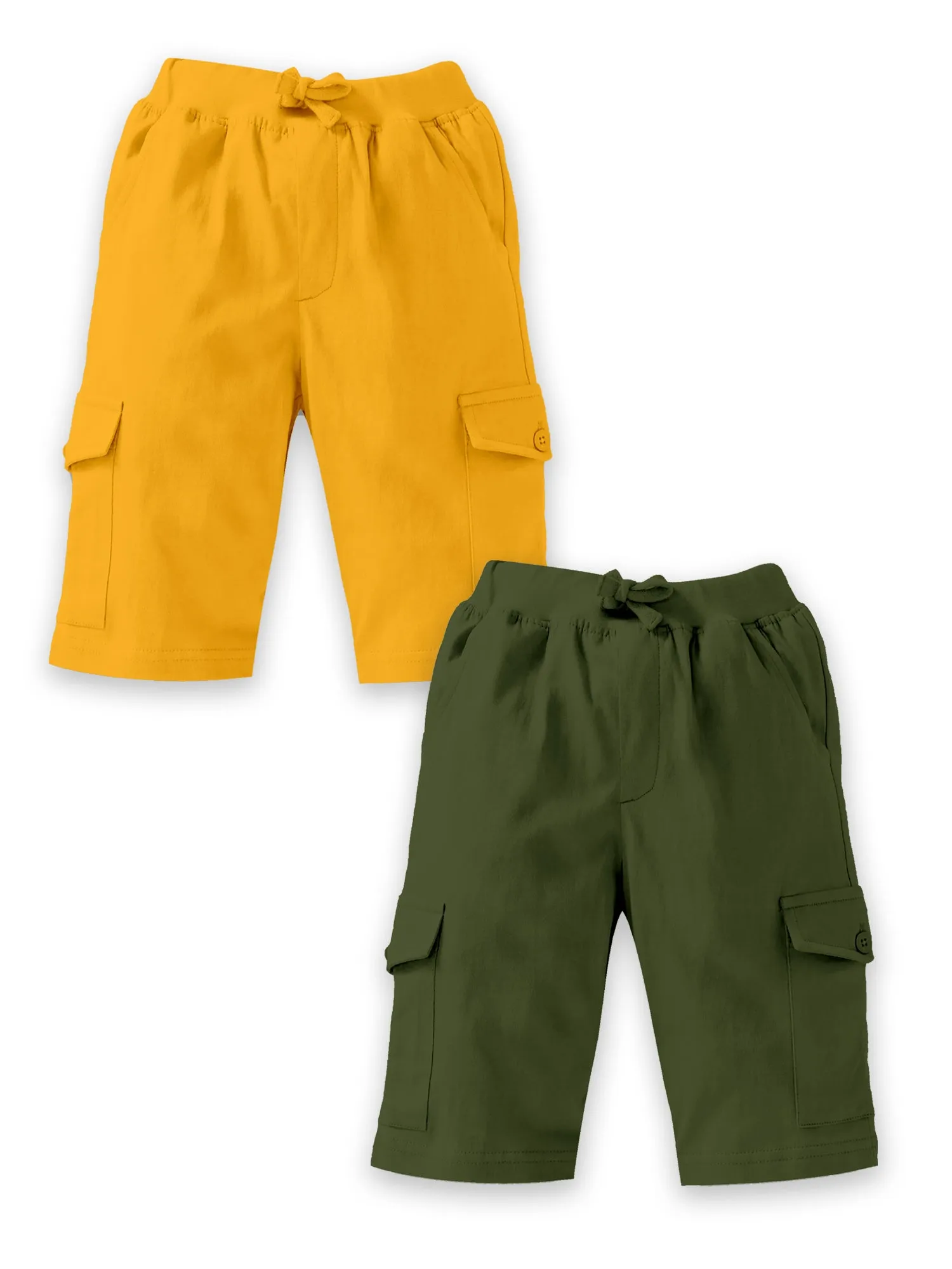 Boys Solid Knit Cargo Short Pack Of 2