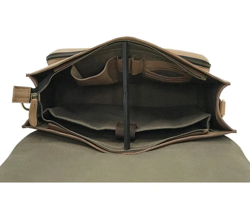 Brazilian Cowhide Executive Taupe Messenger Bag