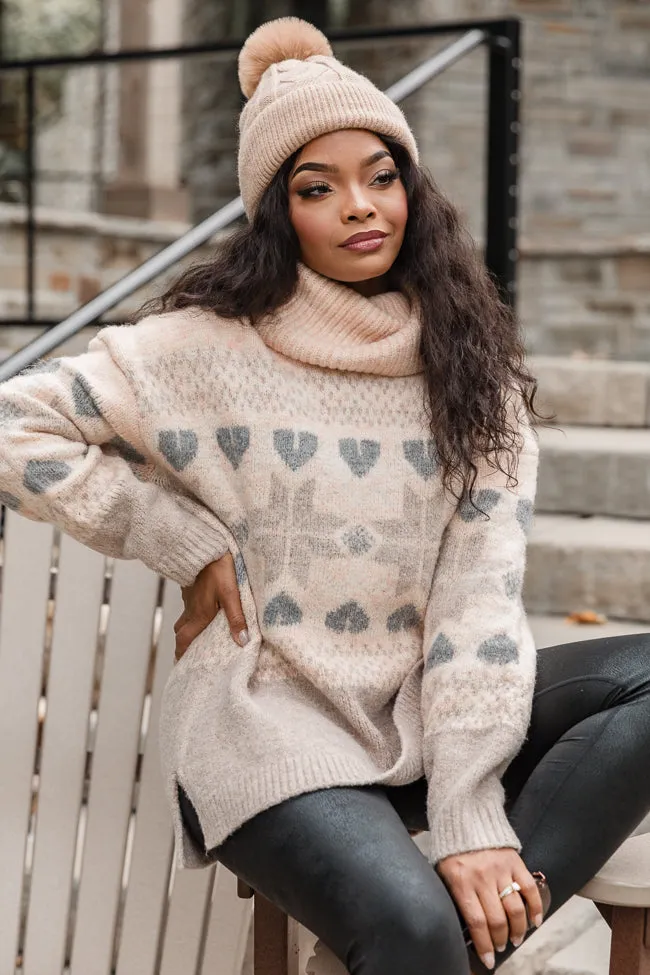 Chalet Girl Cream Fair Isle Turtleneck Sweater