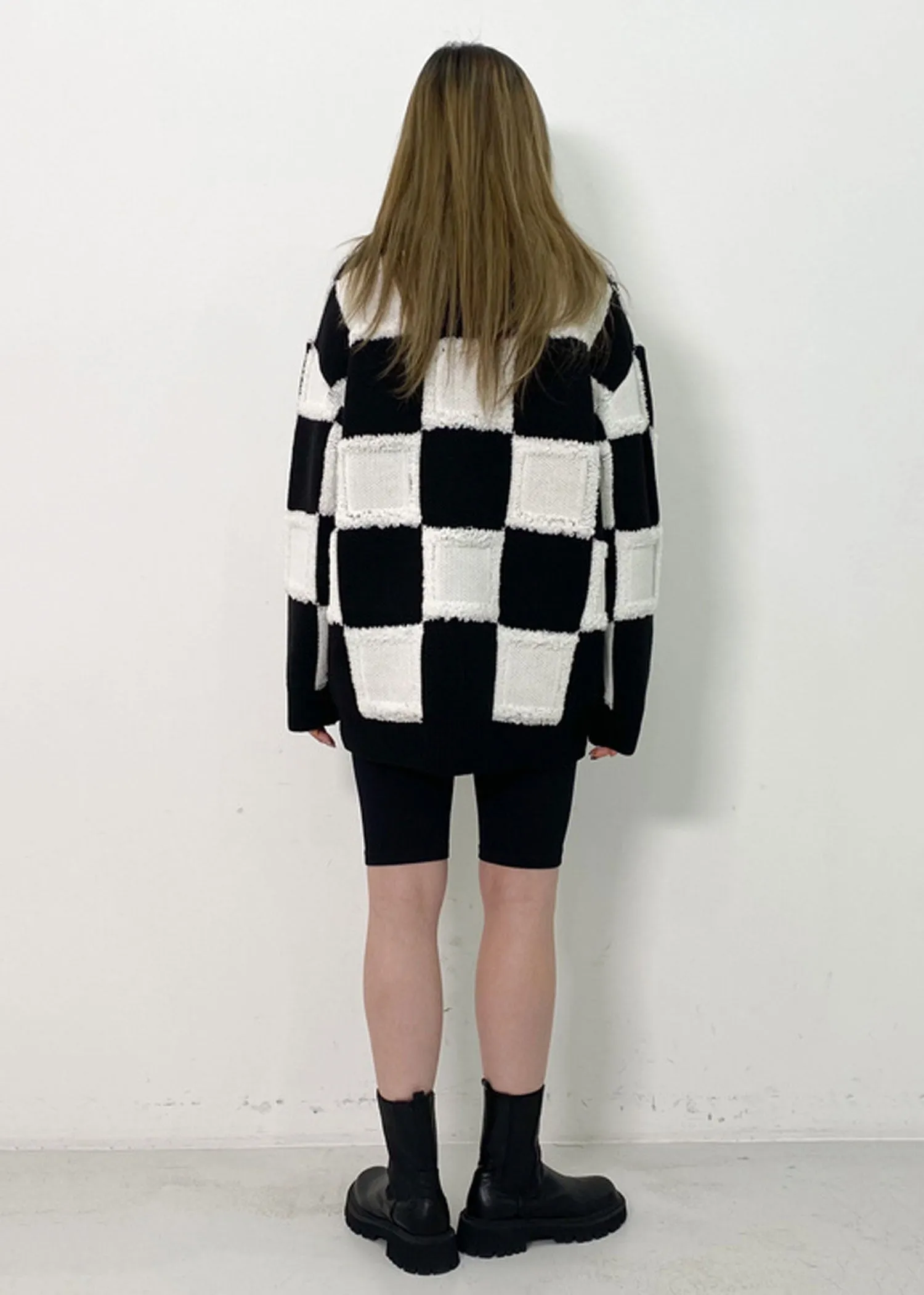 Checked Oversized Sweater