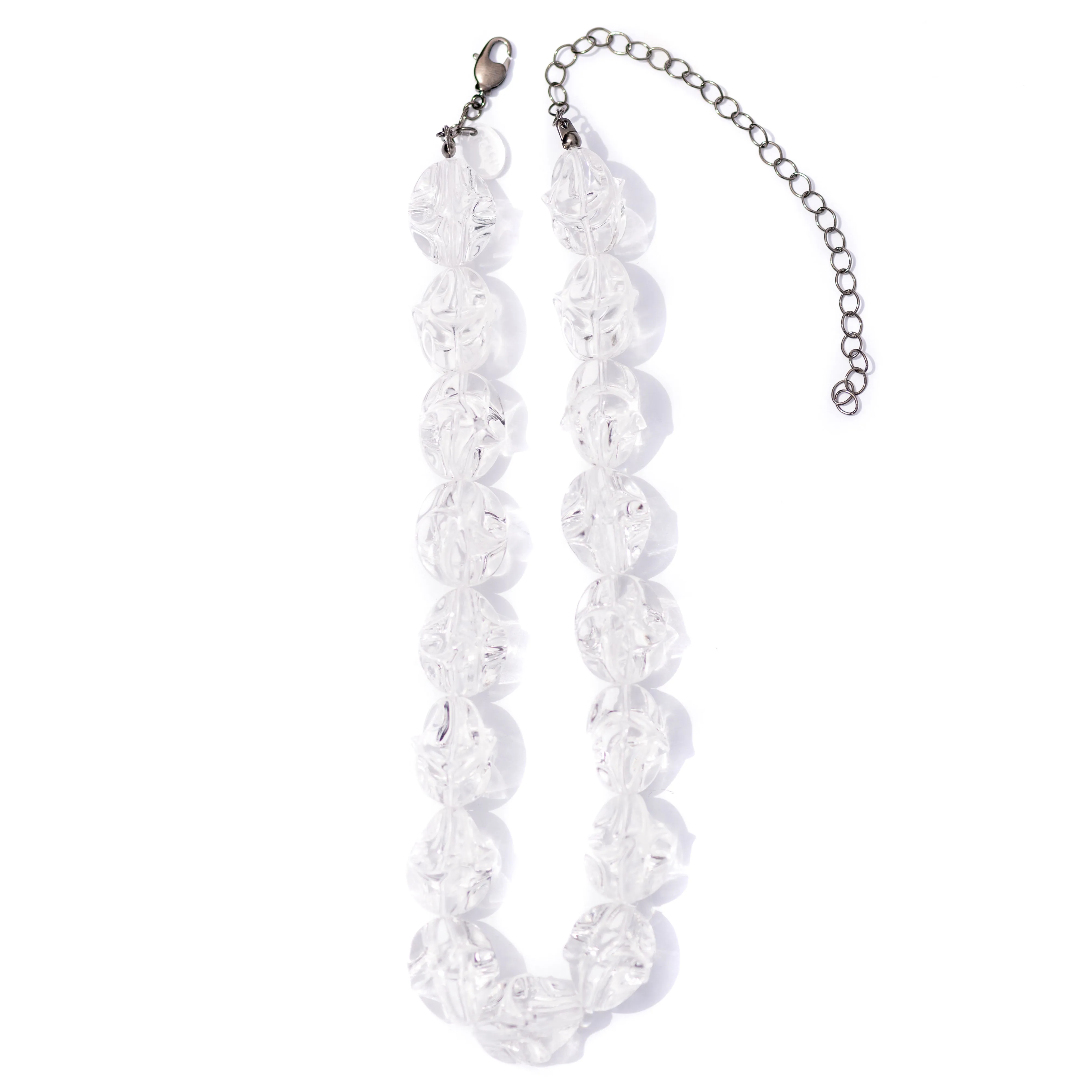 Clear Twisted Baroque Bead Marco Necklace *