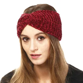 Comfy Twisted Solid Knit Earmuff Headband Ear Warmer