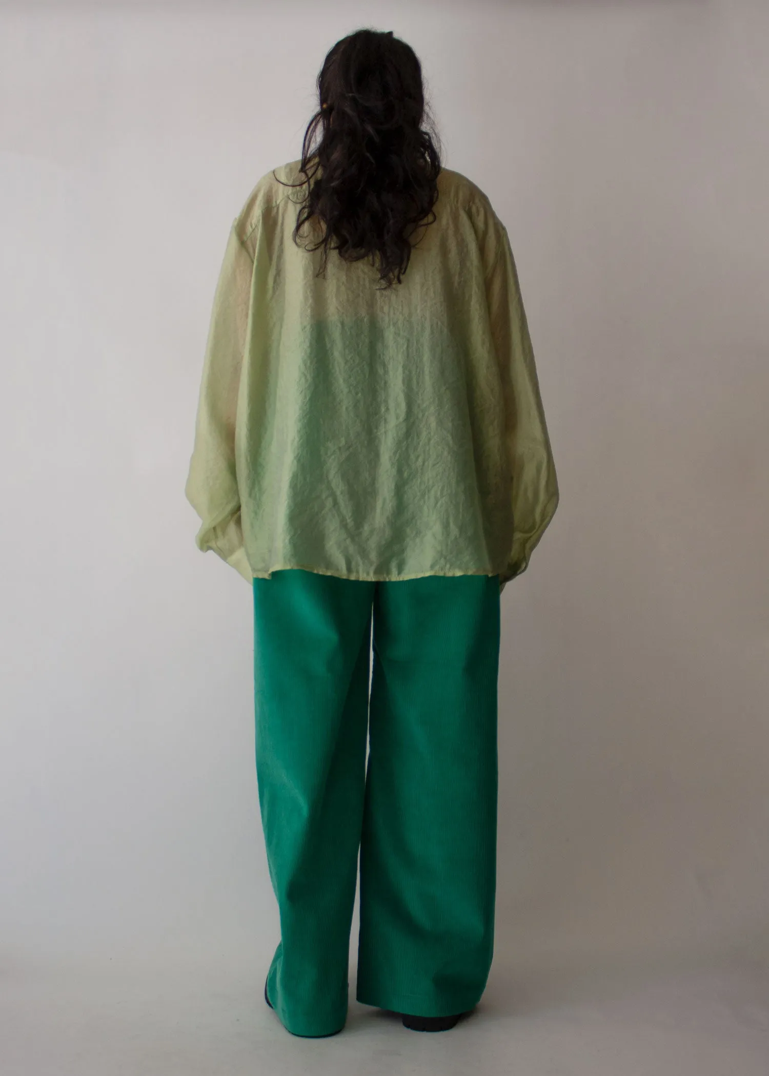 Corduroy Wide Leg Pants in Green