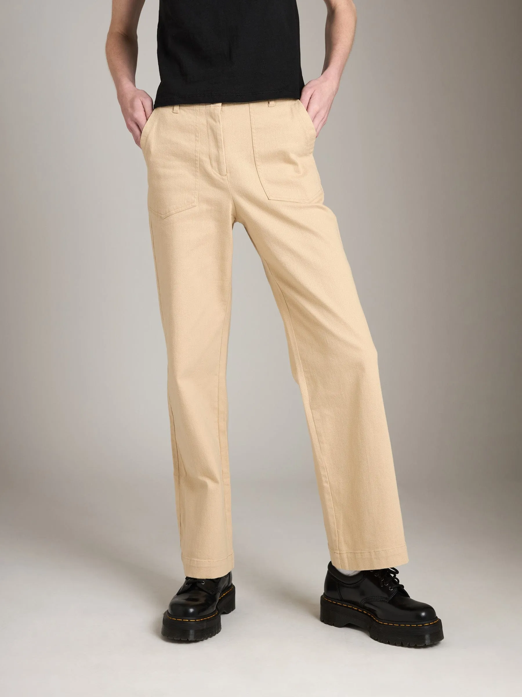 Cotton Kristin Wide Leg Pants