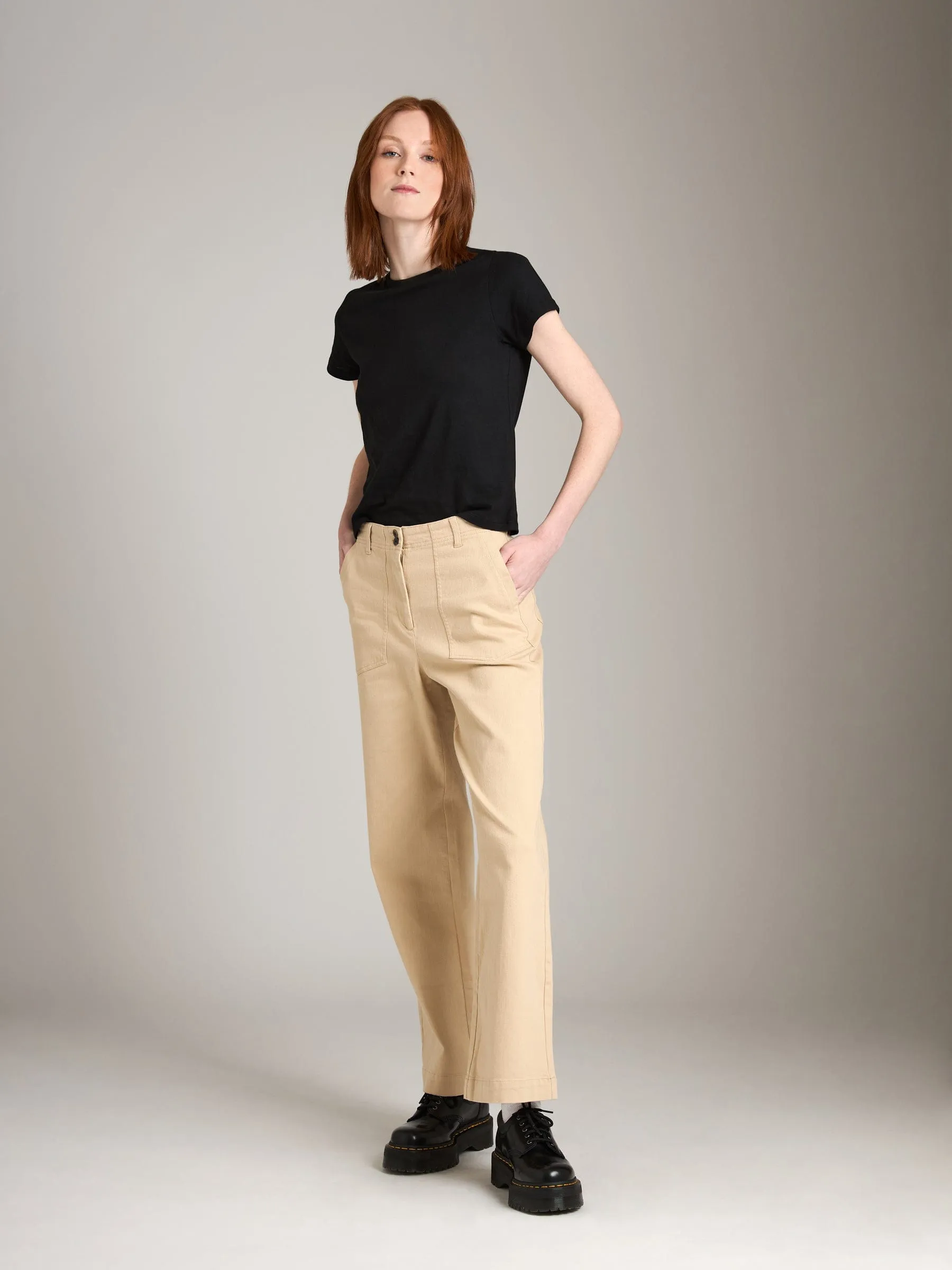 Cotton Kristin Wide Leg Pants