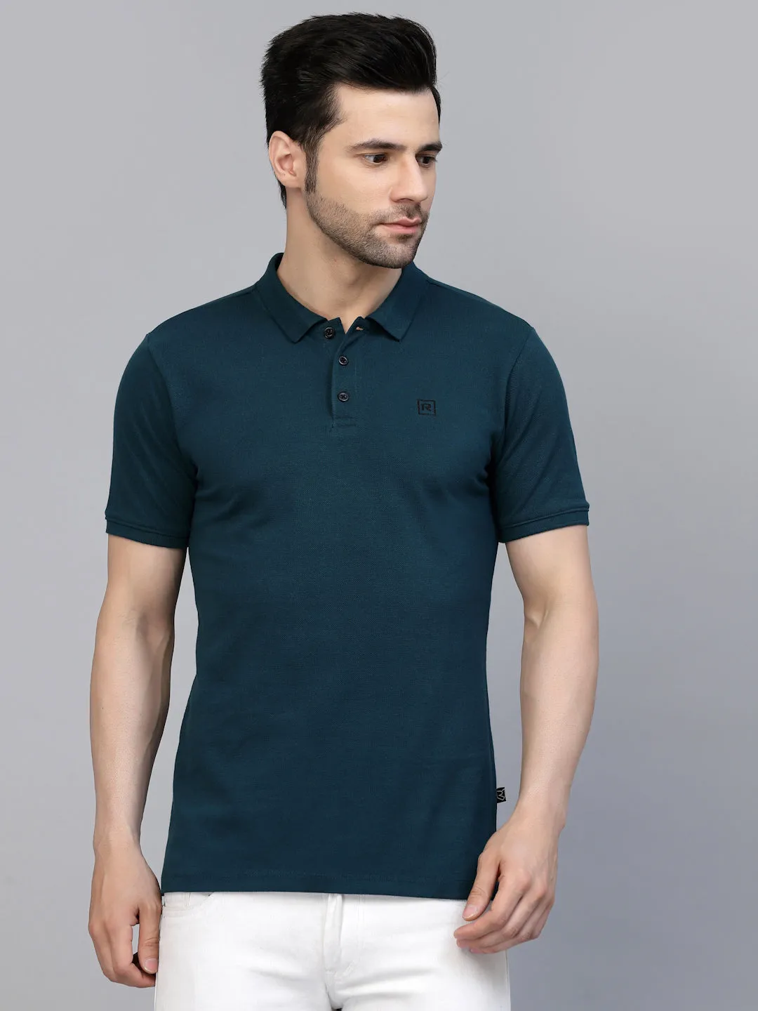 Cotton Solid Half Sleeves Polo T-Shirt