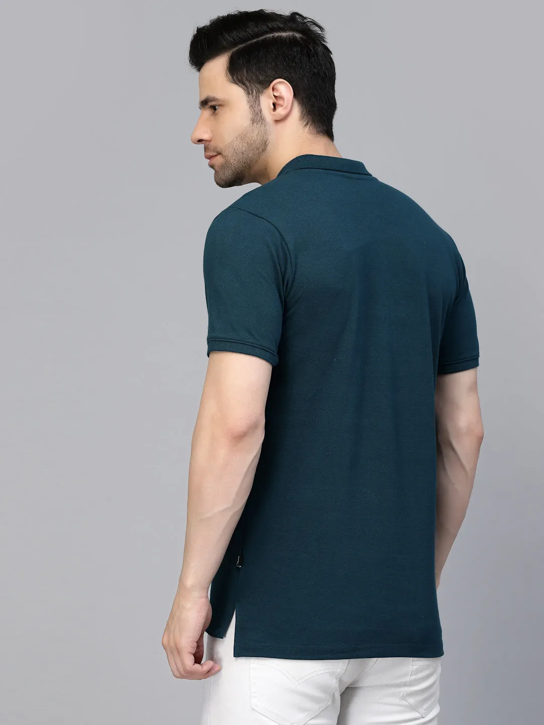 Cotton Solid Half Sleeves Polo T-Shirt