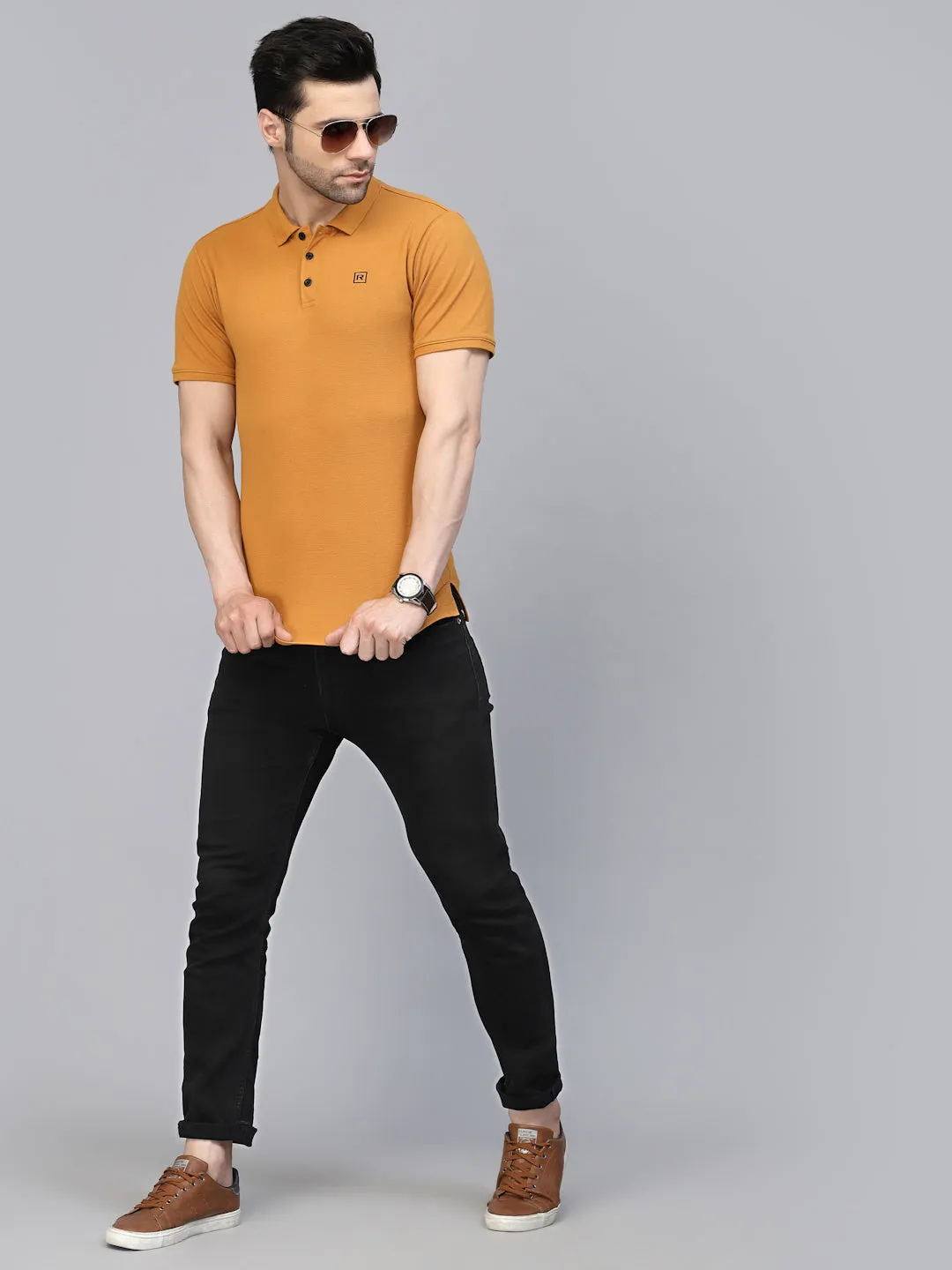 Cotton Solid Half Sleeves Polo T-Shirt