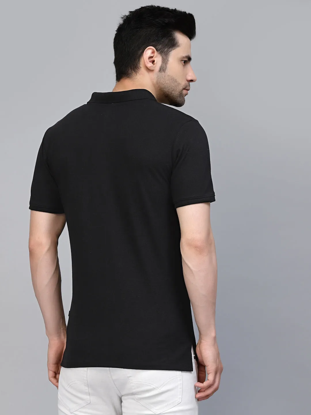 Cotton Solid Half Sleeves Polo T-Shirt