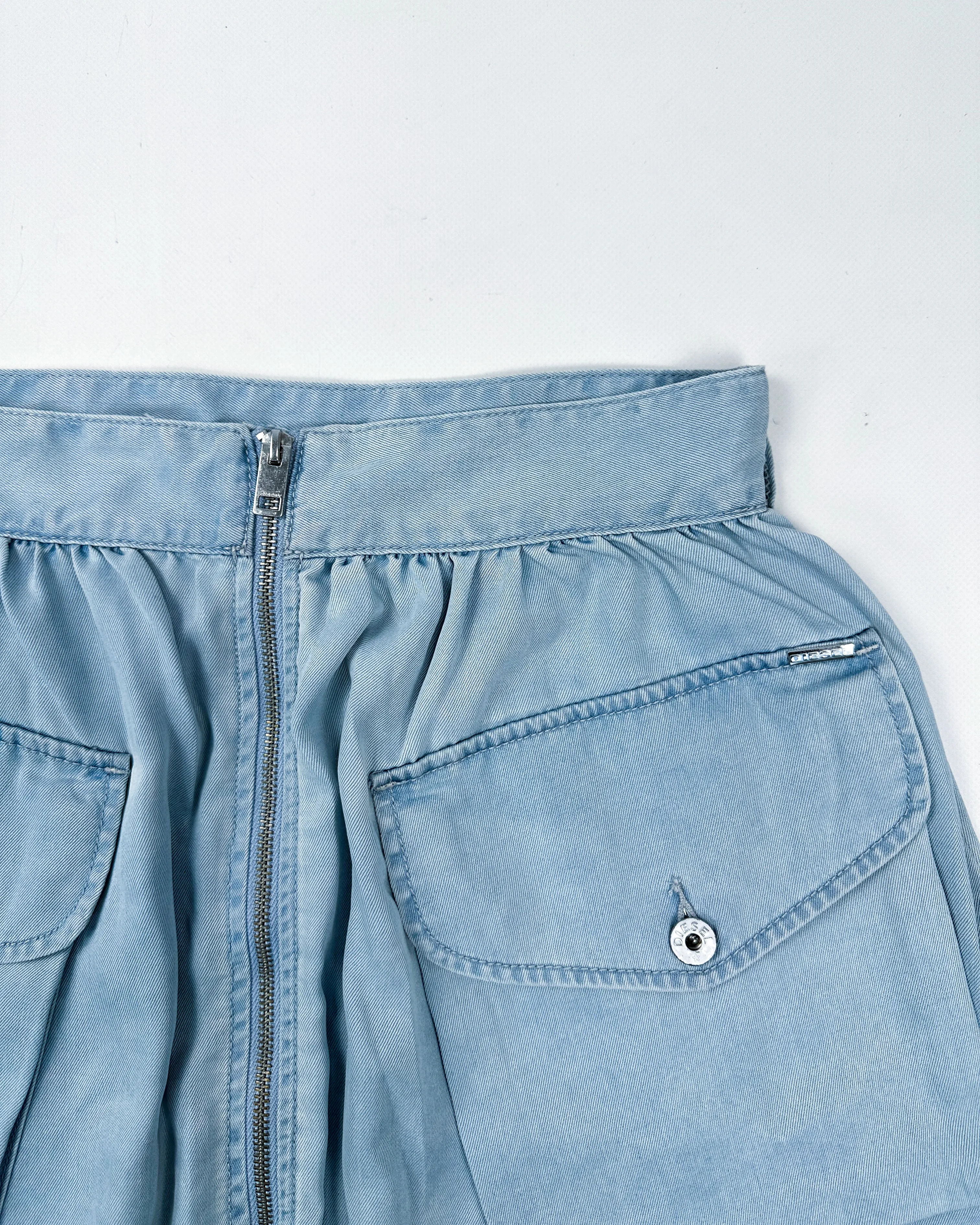 Diesel Light Denim Zipped Skirt 2000's