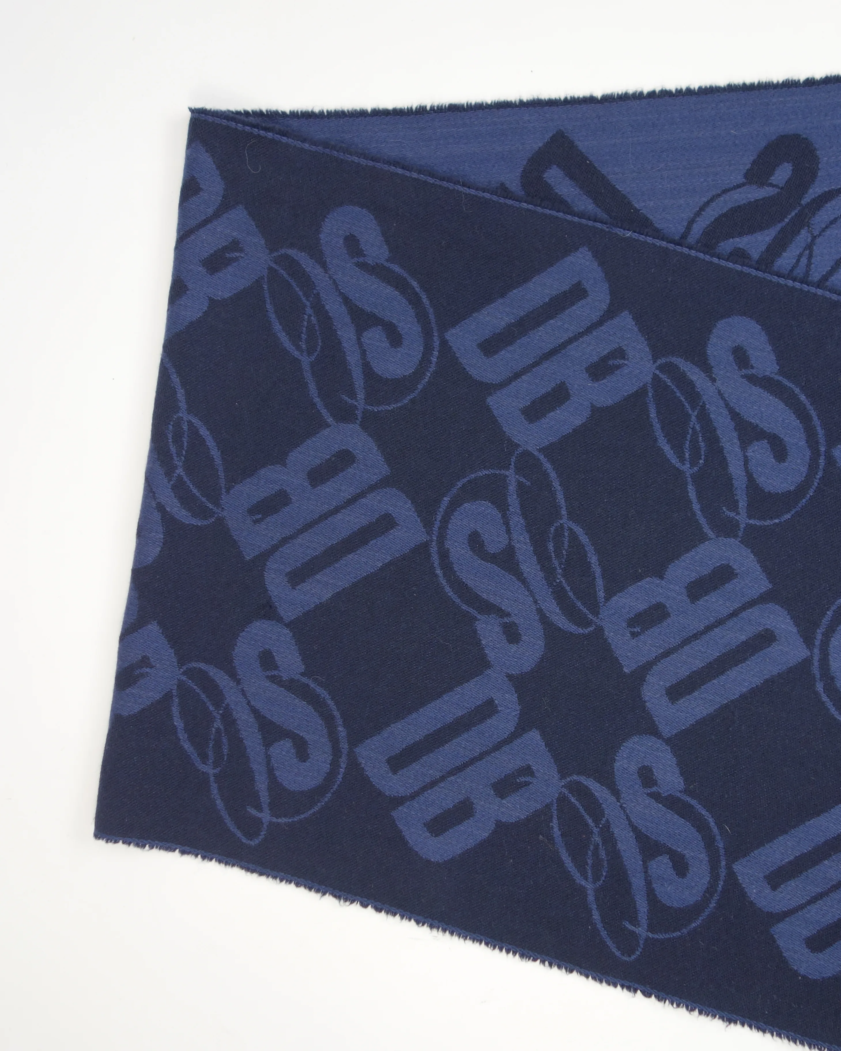 Dirk Bikkembergs Sport 2-Tone Blue Wool Scarf 2000's