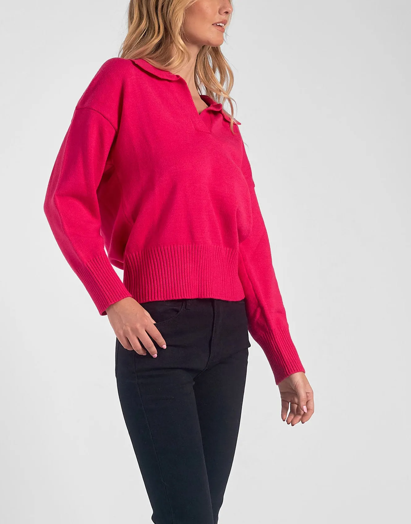 Elan Collared V-Neck Sweater