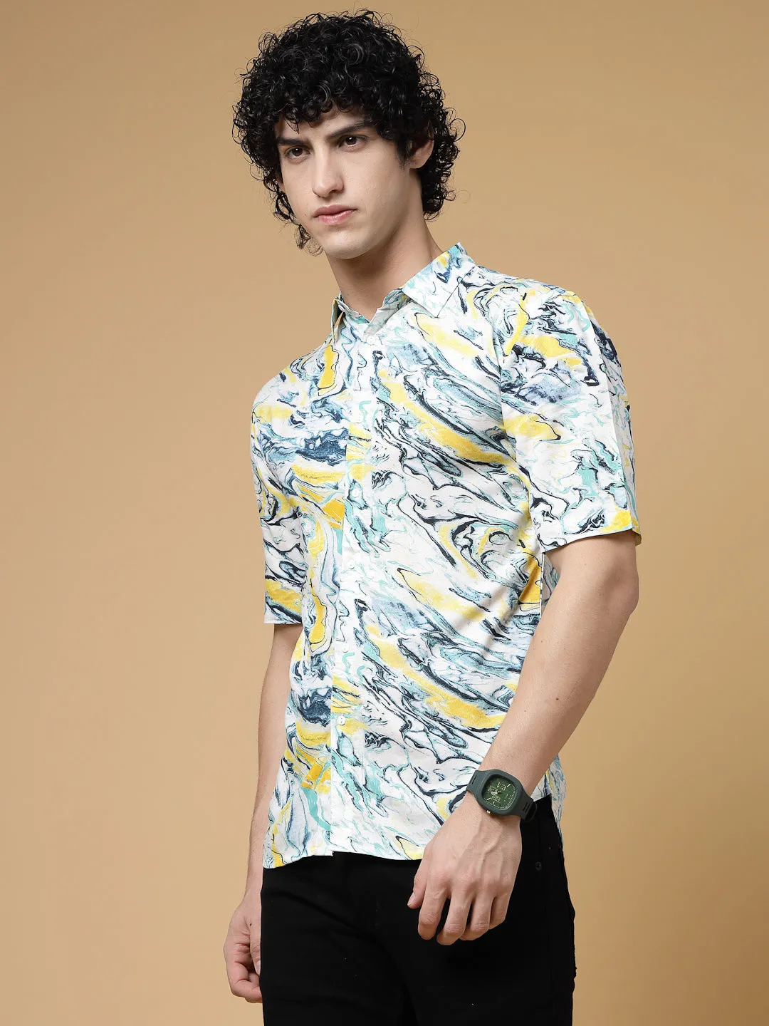 Exotic Hawaiian Shirt With Drop Shoulders