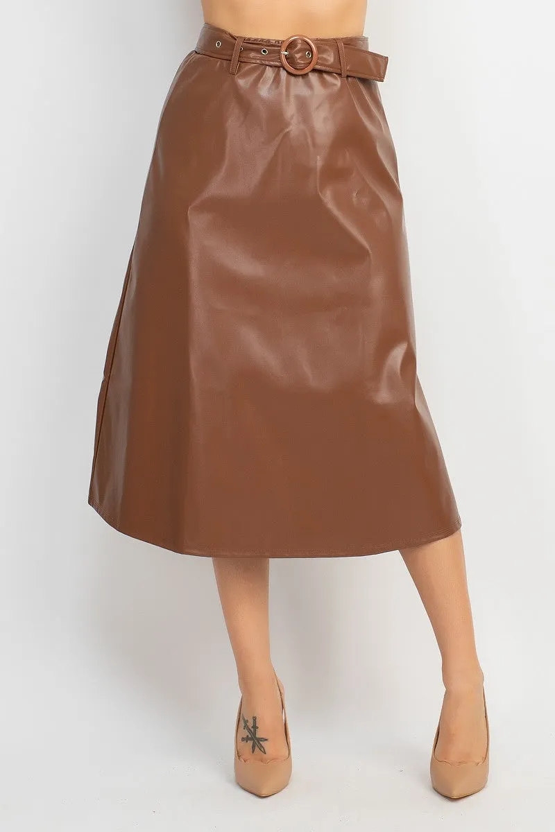 Faux Leather Skirt