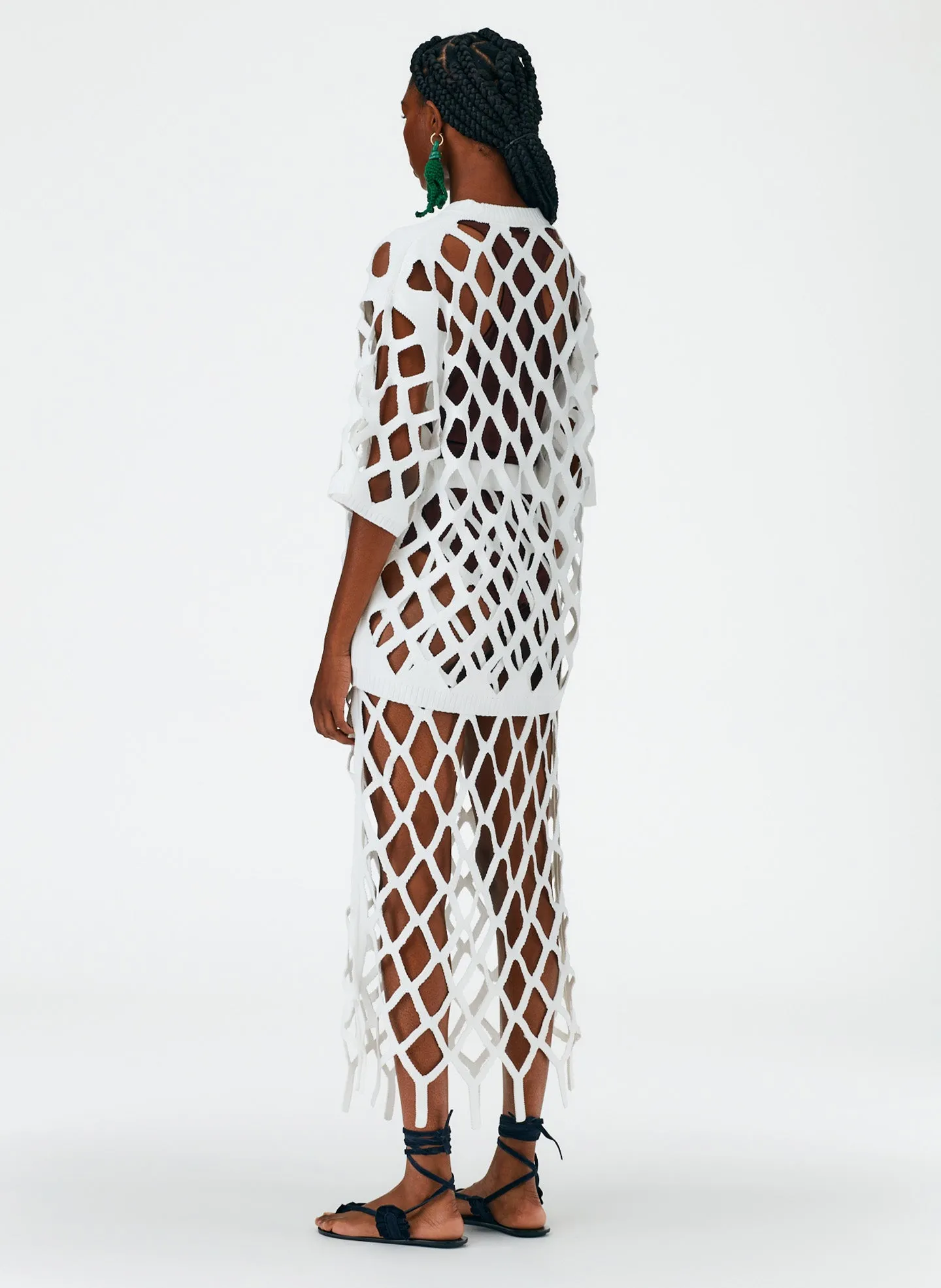 Fishnet Macrame Sweater Skirt