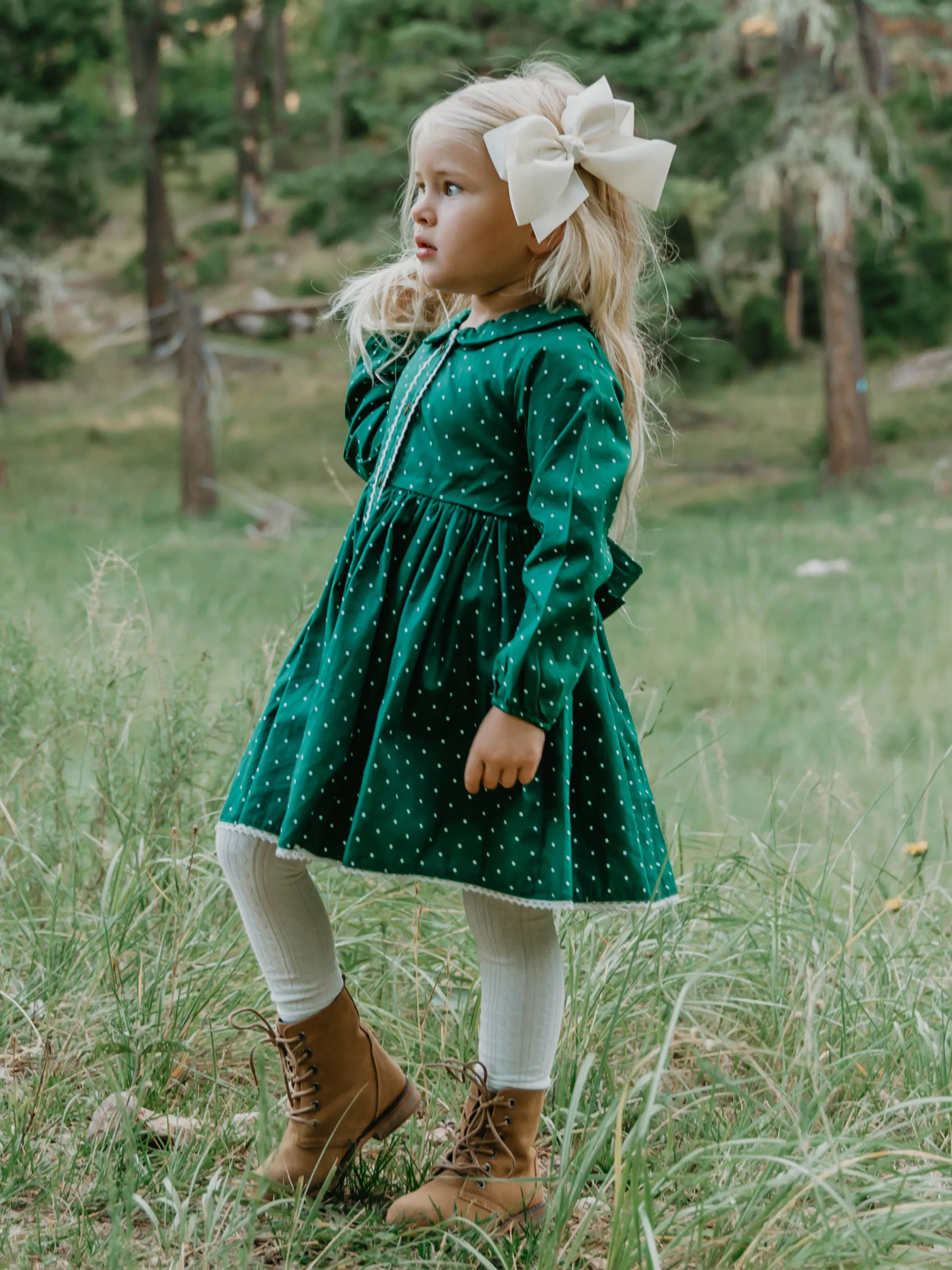 Goldie Dress - Wintergreen Dotty