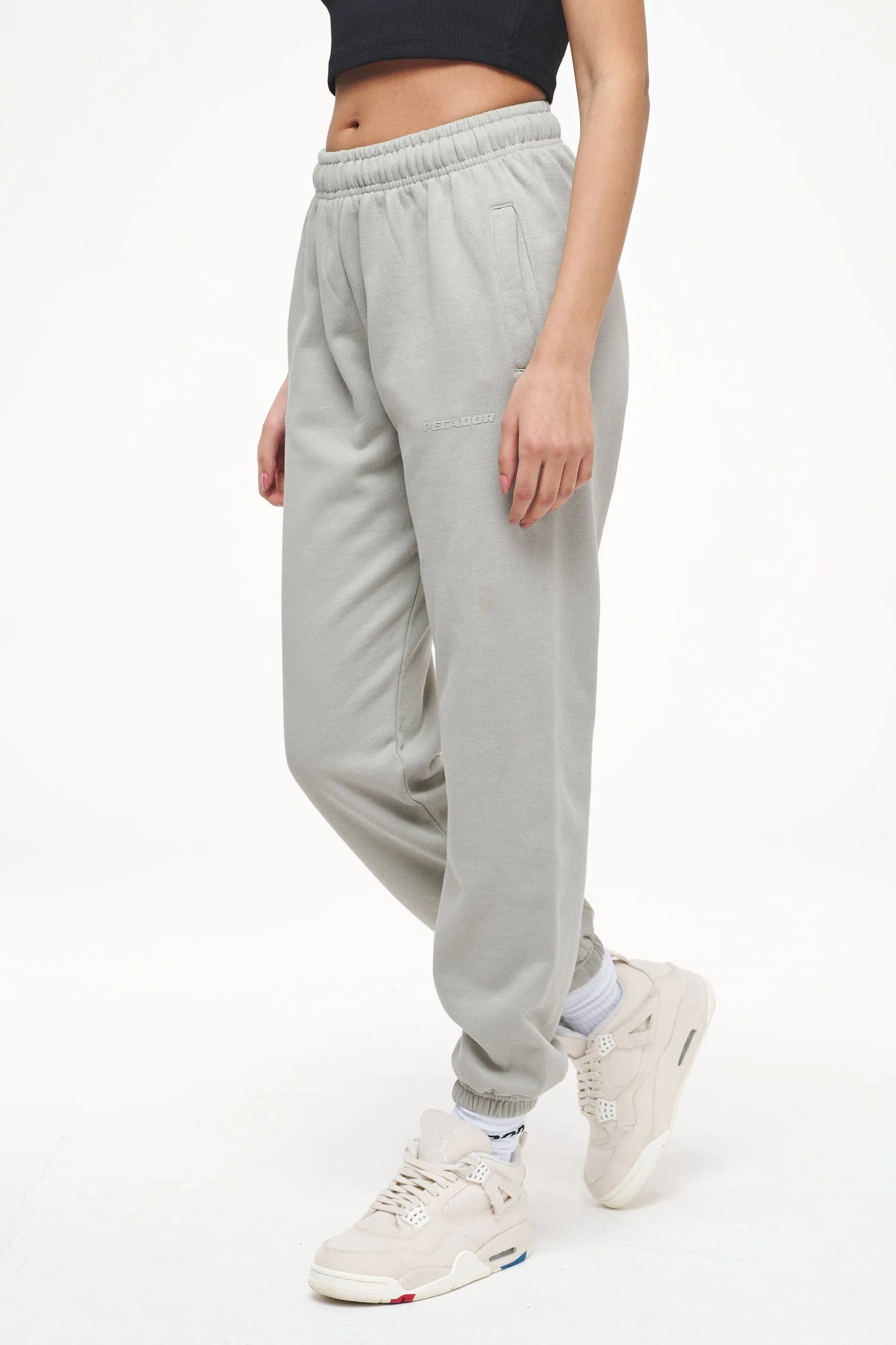 Grace High Waisted Sweat Pants Vintage Washed Quiet Gray