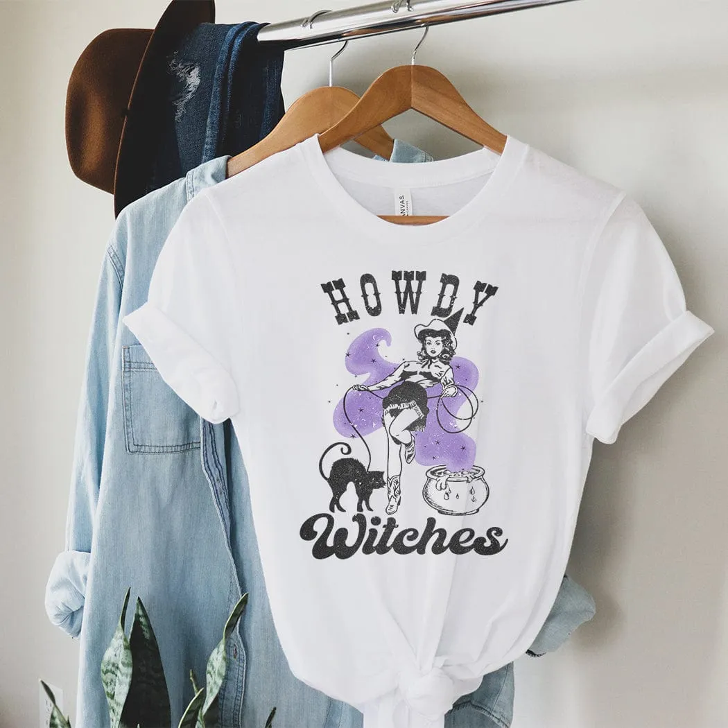 Howdy Witches Halloween Graphic T-Shirt - HA306