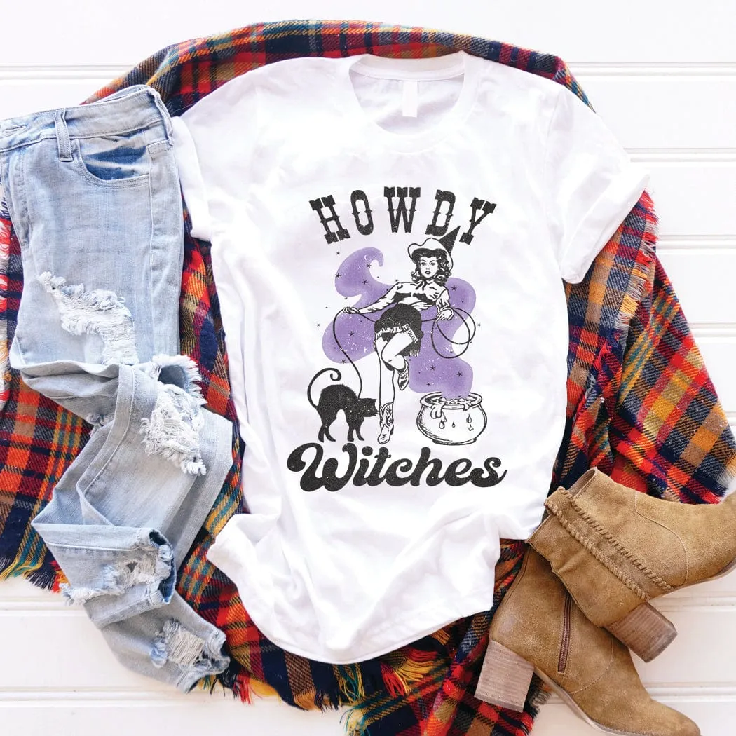 Howdy Witches Halloween Graphic T-Shirt - HA306