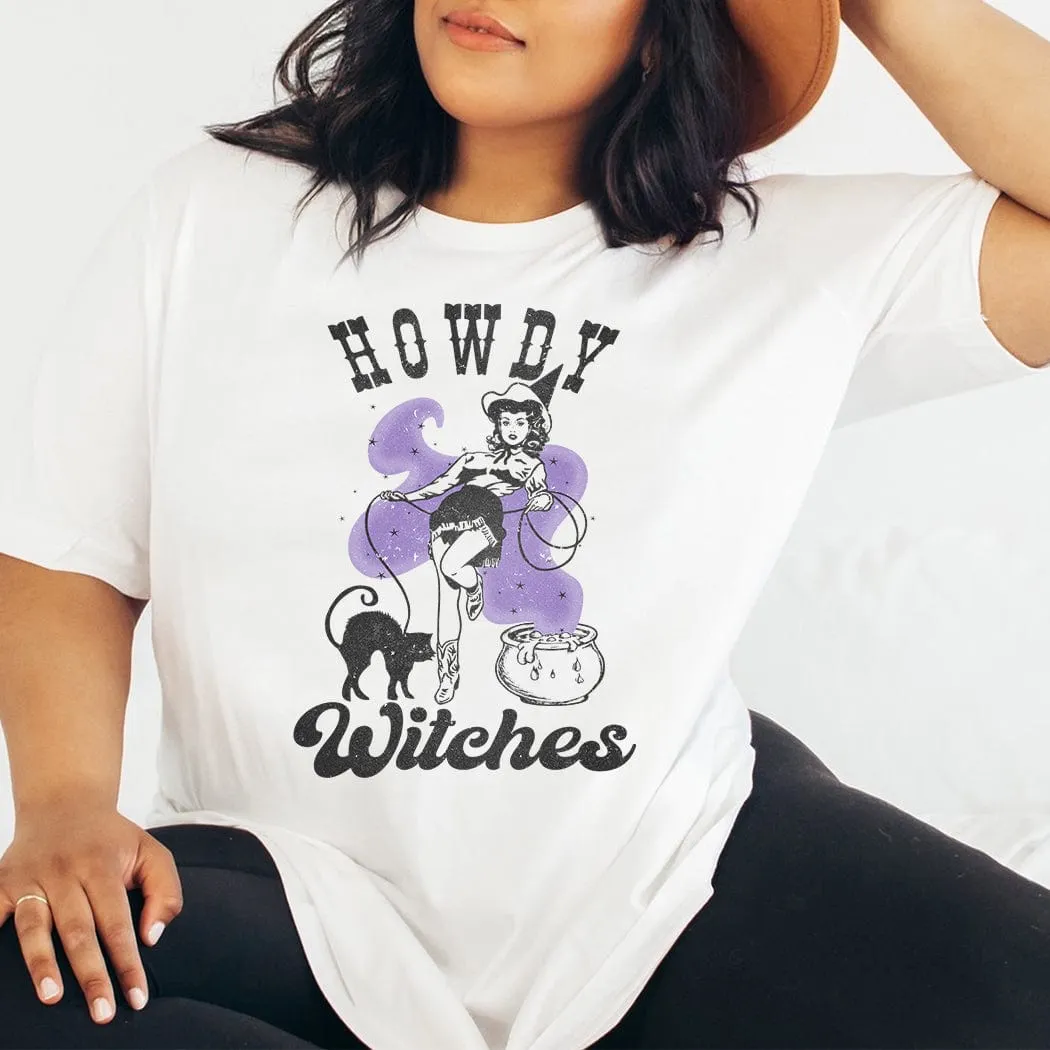 Howdy Witches Halloween Graphic T-Shirt - HA306