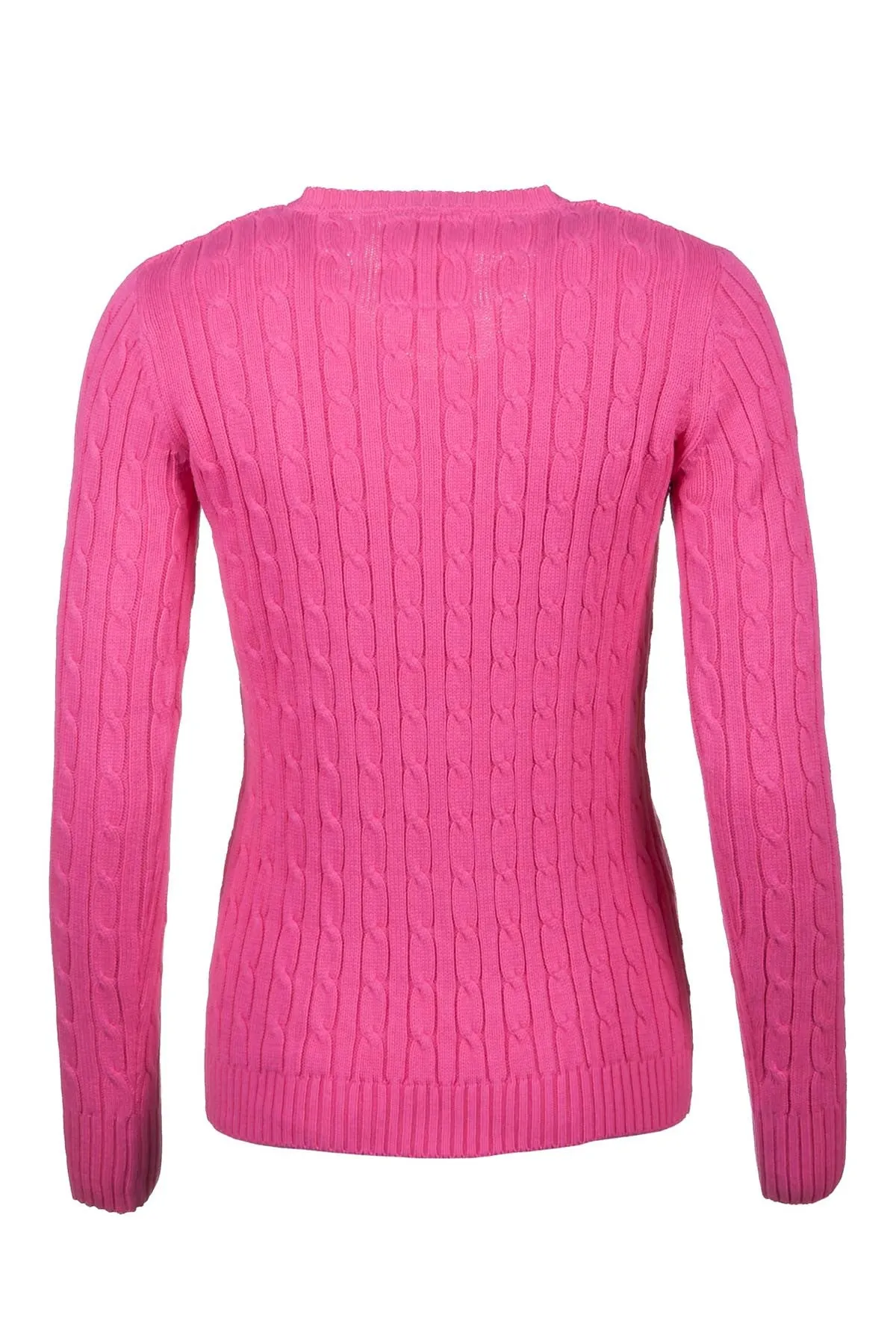 Ladies Cable Knit V Neck Jumper