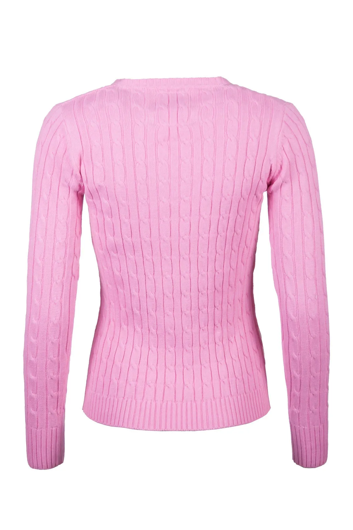 Ladies Cable Knit V Neck Jumper