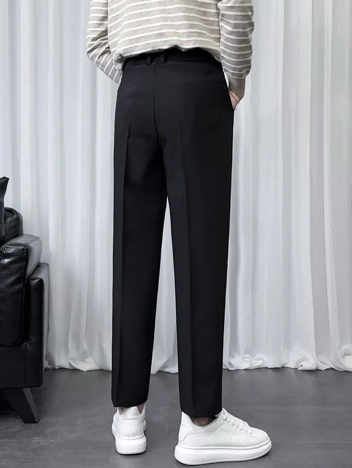 Men Semi Formal Straight Fit Korean Pants