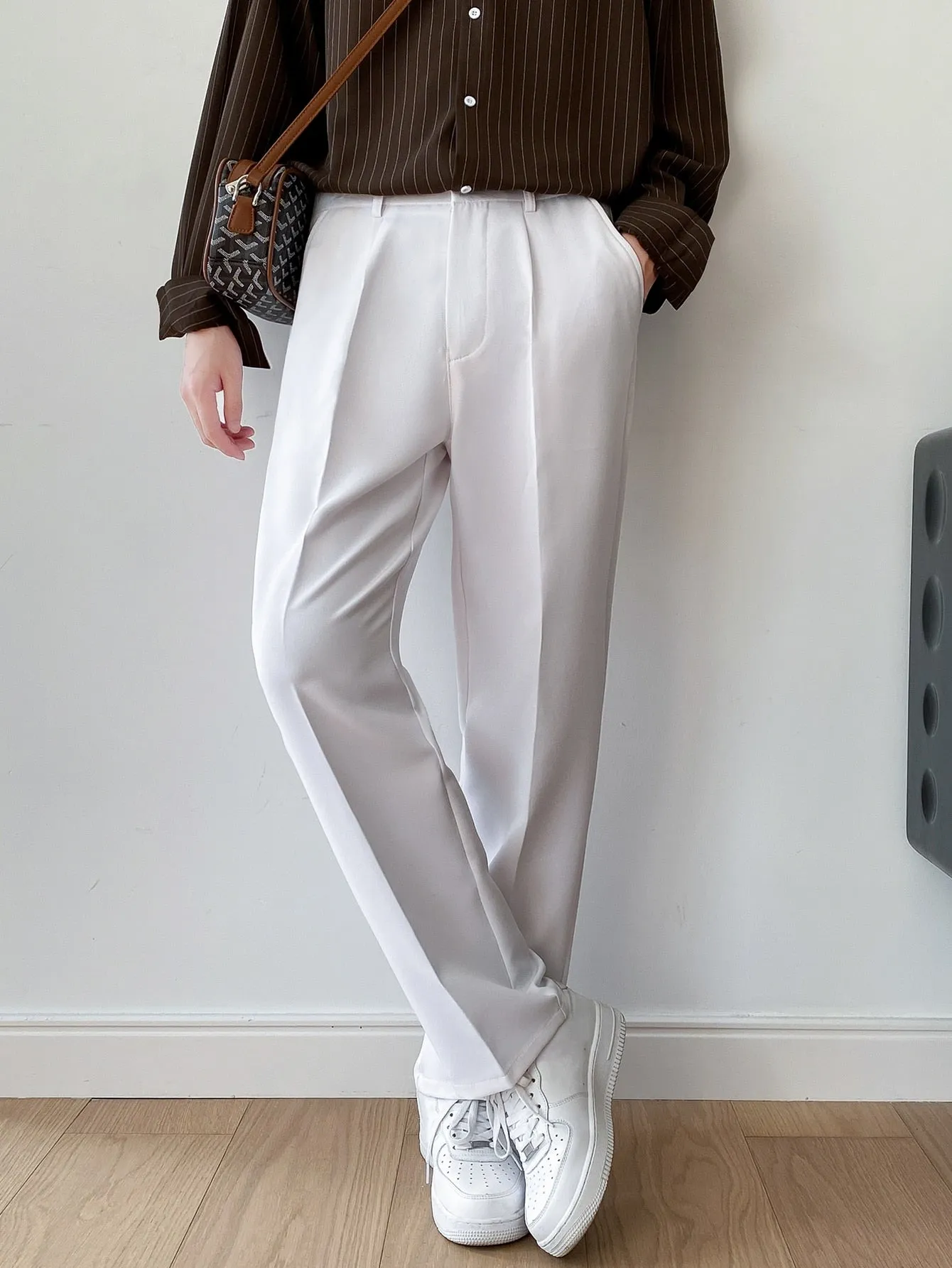 Men Semi Formal Straight Fit Korean Pants