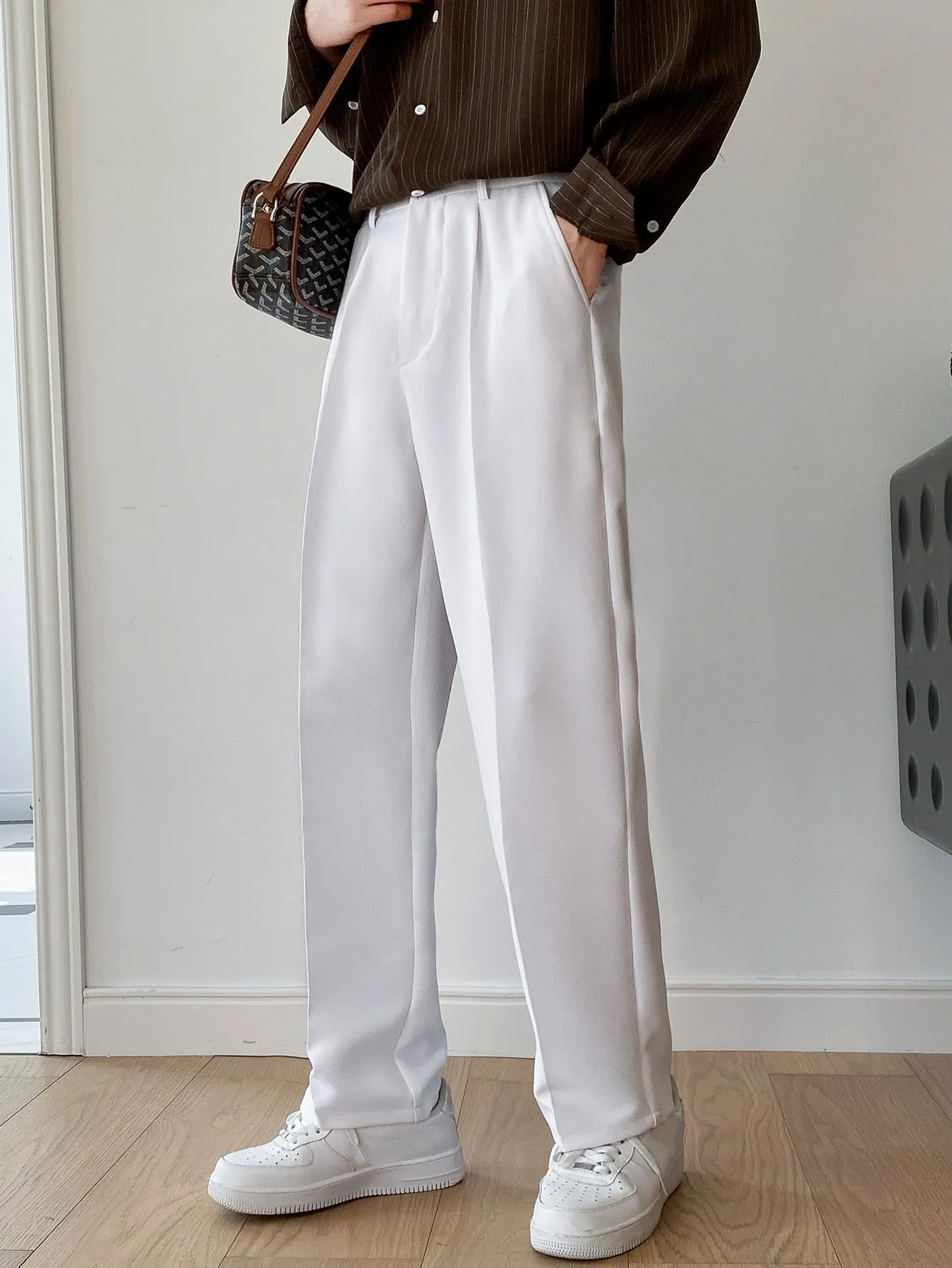 Men Semi Formal Straight Fit Korean Pants