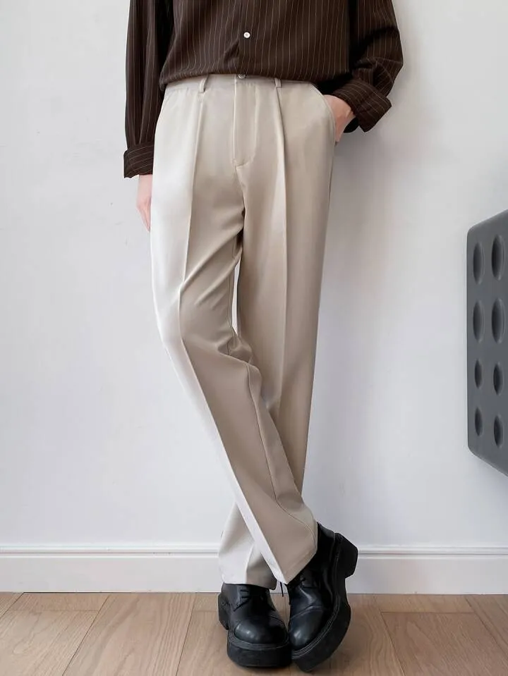 Men Semi Formal Straight Fit Korean Pants