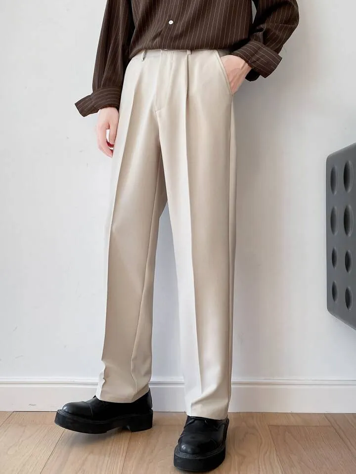 Men Semi Formal Straight Fit Korean Pants