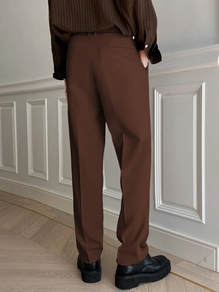 Men Semi Formal Straight Fit Korean Pants