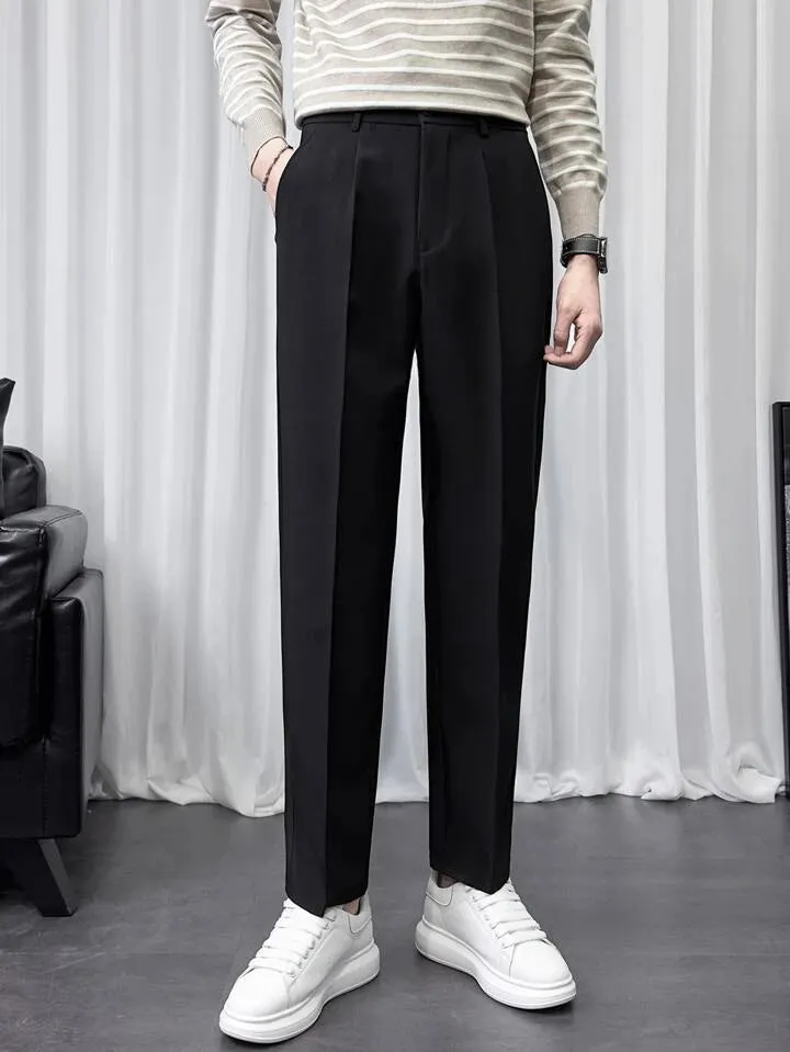 Men Semi Formal Straight Fit Korean Pants