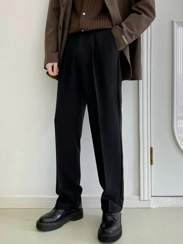 Men Semi Formal Straight Fit Korean Pants