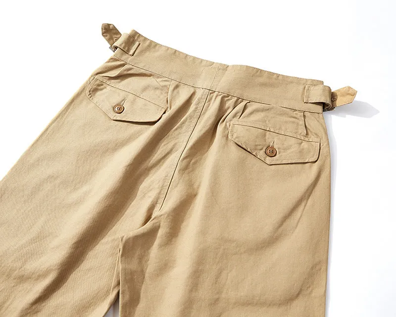 Men's Retro Casual Khaki British Army Gurkha Bermuda Trousers