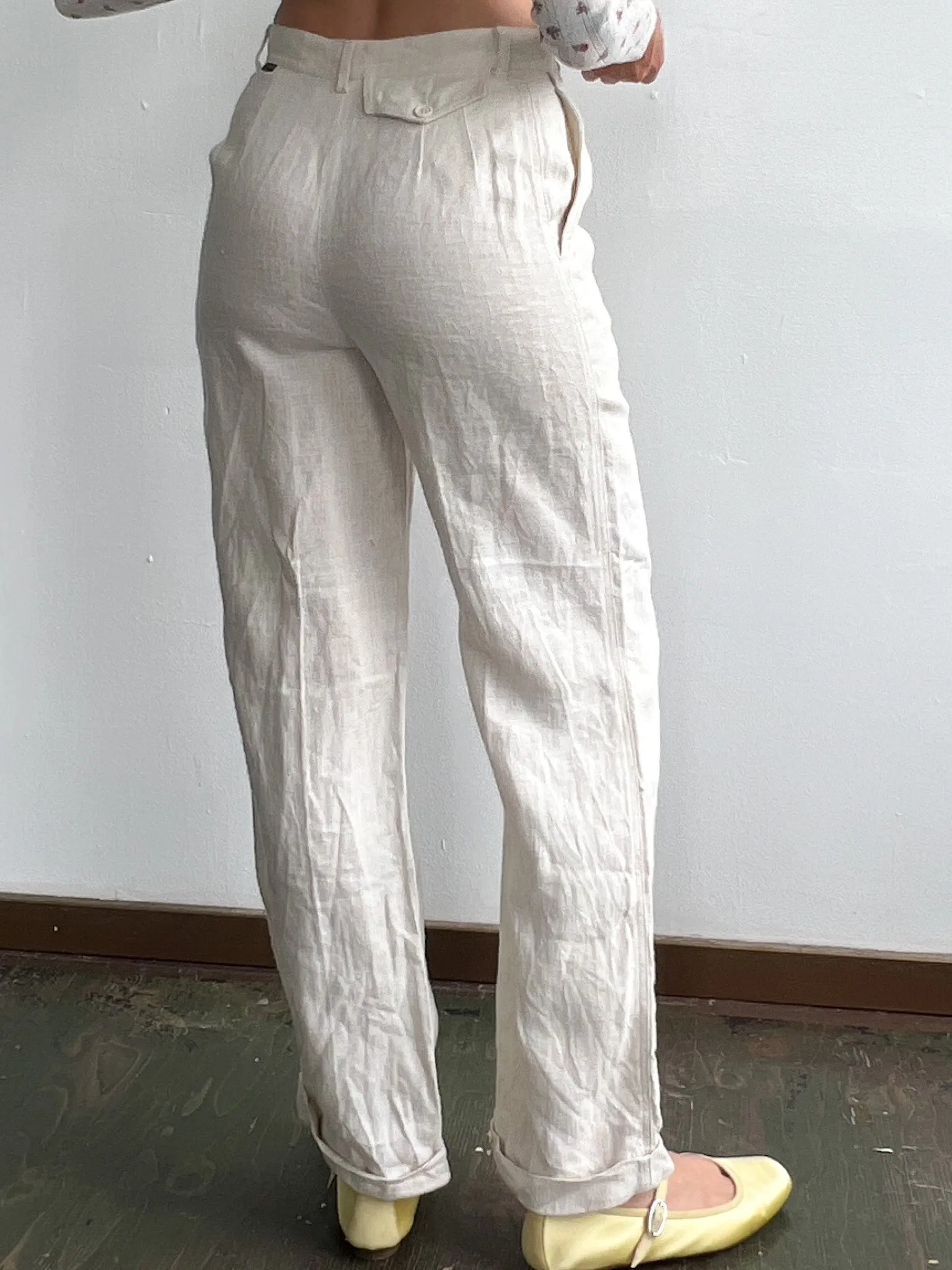 Milk Linen Woven Pants (S)