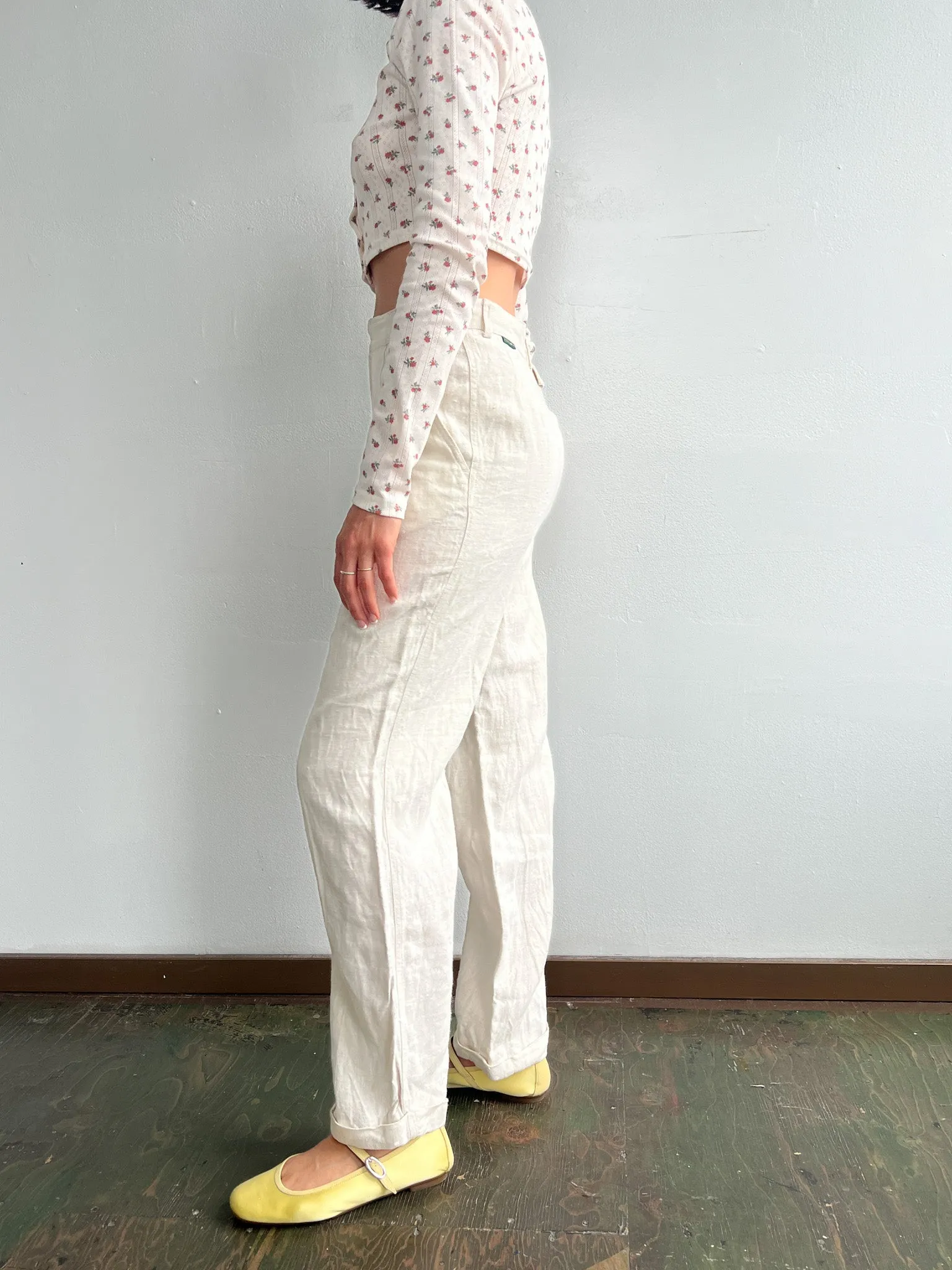 Milk Linen Woven Pants (S)