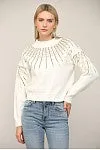 MOCK NECK SEQUIN SWEATER